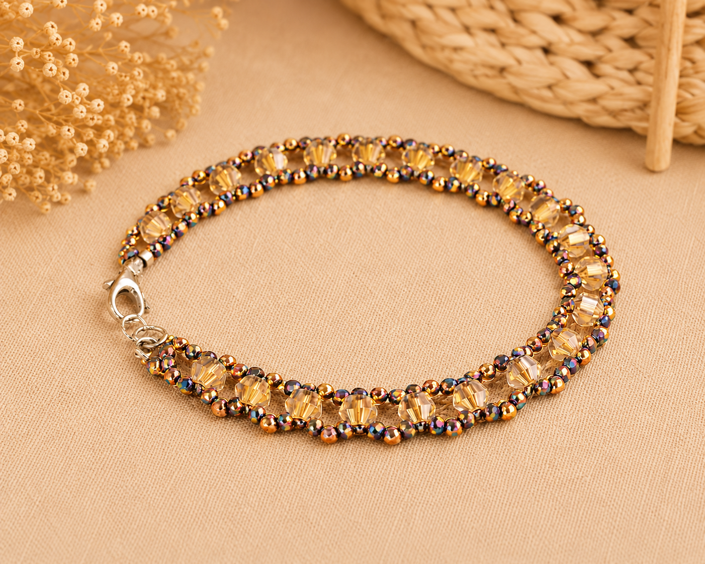 Miyuki Armband Rainbow Crystal