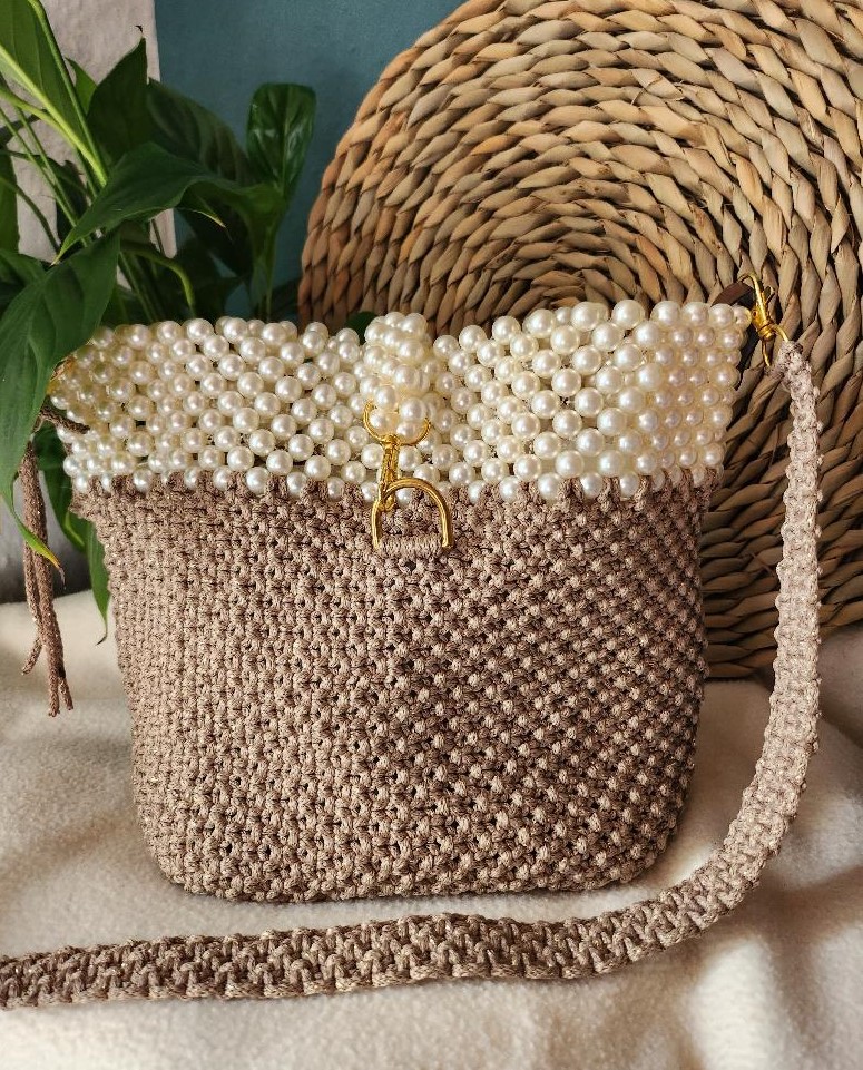 Makrilou „Perlenglanz“ Boho Tasche
