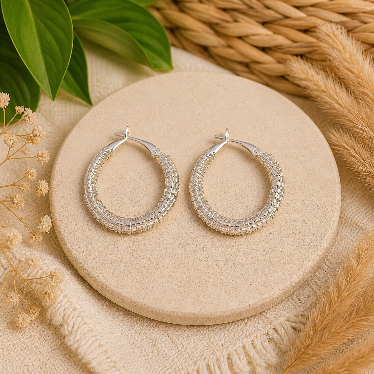 Makrilou „Silver Flow“ Creolen – Bild 2