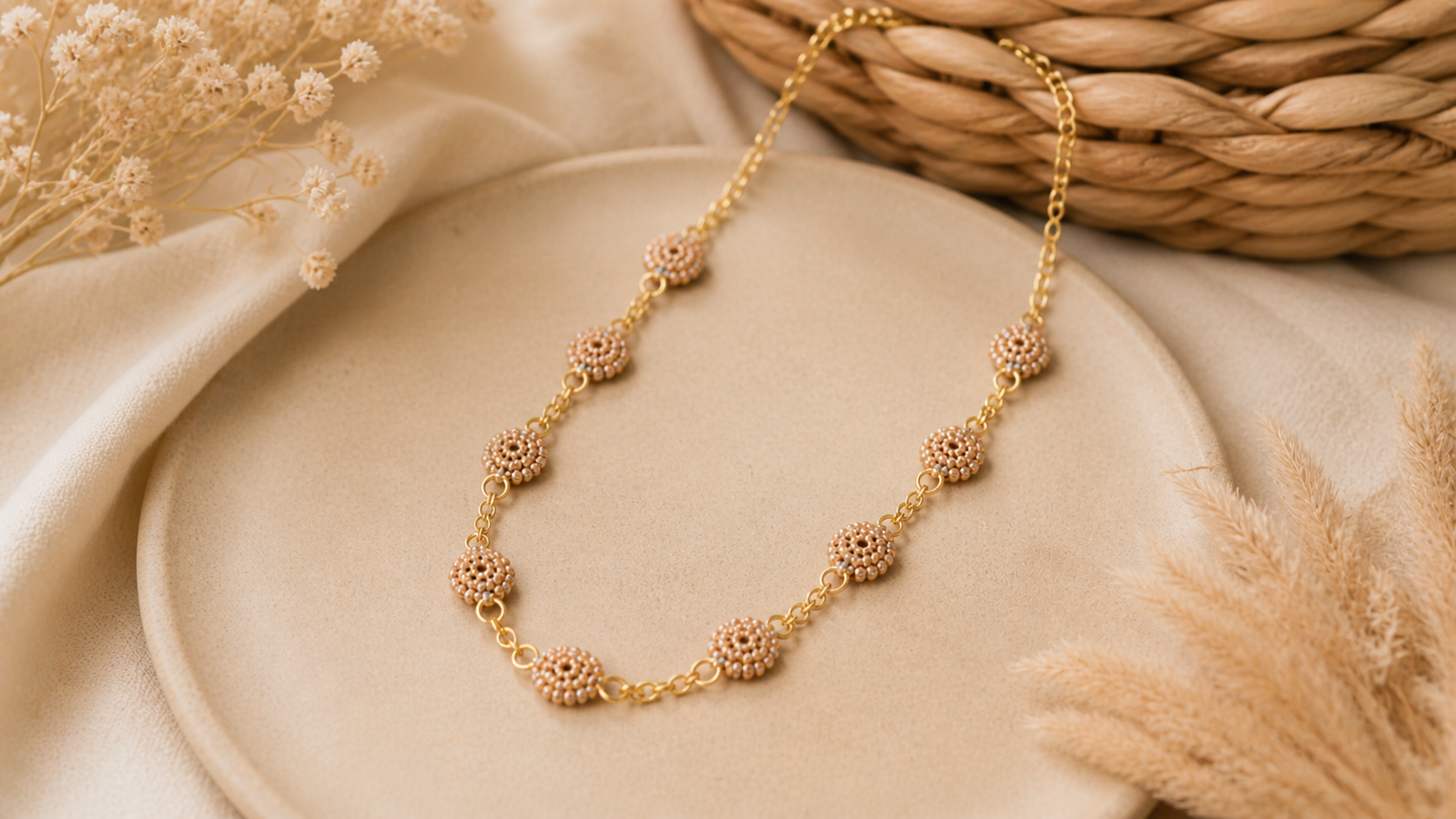 Makrilou „Champagne Glow“ Miyuki Kette – Bild 3